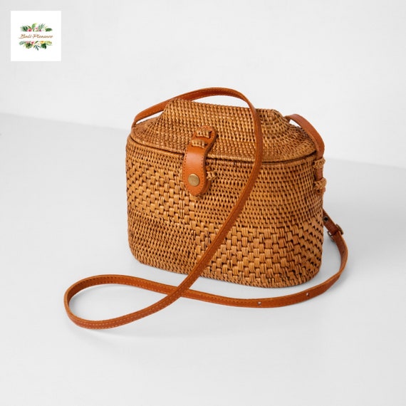 Marshalls, Bags, Basket Weave Crossbody Bag Boho Orange Bag Small Purse
