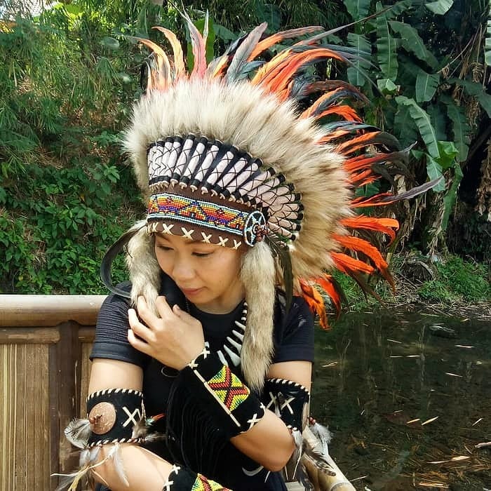 Indian Headdress Orange Replica Feather Warbonnet Native | Etsy
