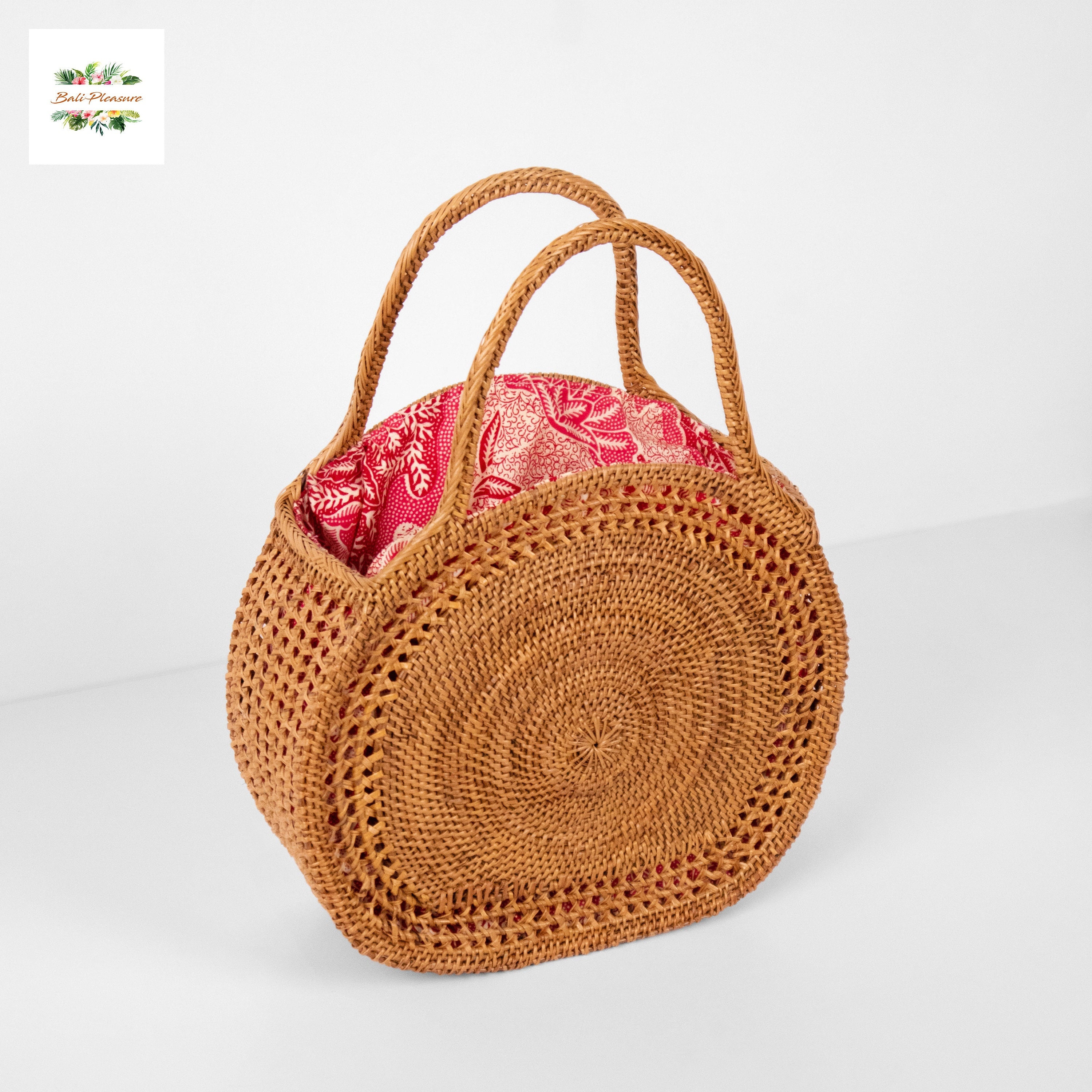 Rattan Picnic Bag | Handmade in Bali | Bucket Bag | Sumiye Co | Sumiye Co