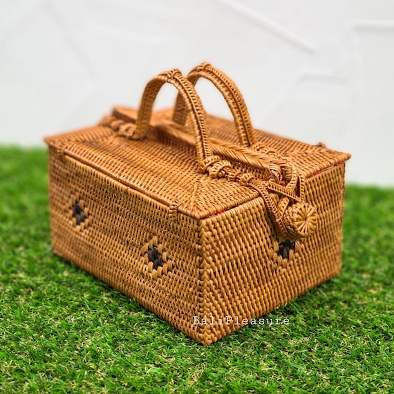 Premium AI Image | Leather purse handle wicker basket modern fashion  generated by AI