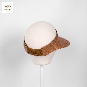 Straw Sun Visor Bali Palm Leaf Sun Visor Beach Hat Straw Hat Summer Hat Lauhala Papale Crownless Hat Hawaiian Hat image 4