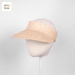 Straw Sun Visor Bali Palm Leaf Sun Visor Beach Hat Straw Hat Summer Hat Lauhala Papale Crownless Hat Hawaiian Hat Beige