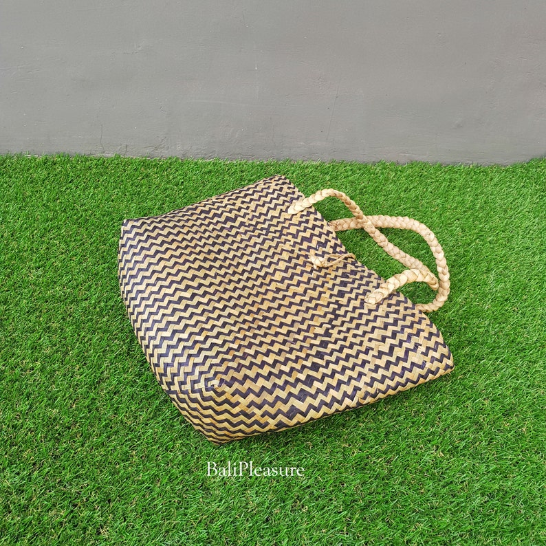 Straw Bag Bali Top Handle Bag Handwoven Straw HandBag Etsy