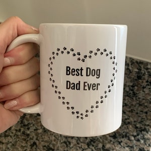 Super Cute Best Dog Dad Ceramic 12 OZ Coffee Cup Mug For Dog Lovers