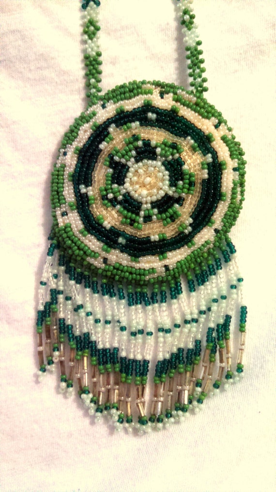 Handmade Vintage American Indian Beaded Necklace - image 1