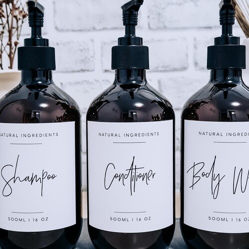 Modern Minimalist Bathroom & Kitchen Bottles W/waterproof Etsy