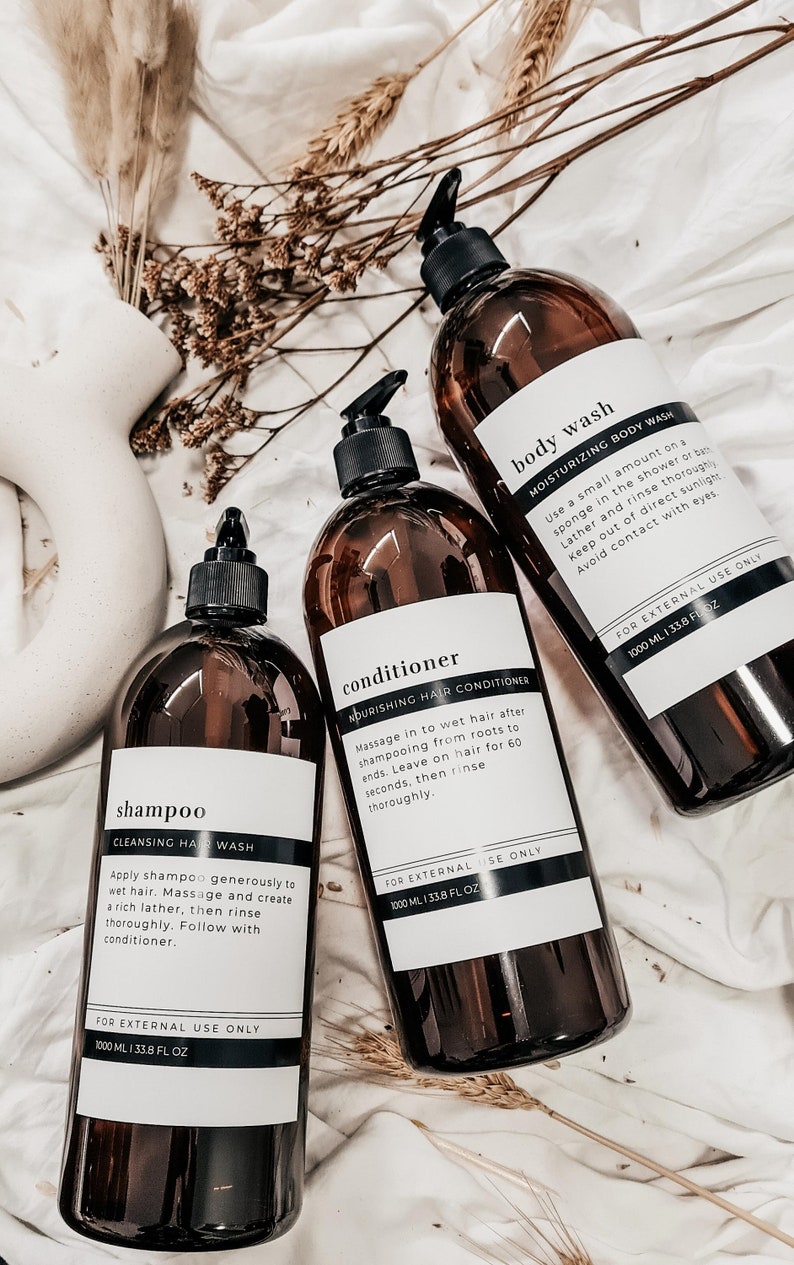 Modern Minimalist Bathroom/kitchen Bottle // Waterproof & Oil Resistant ...