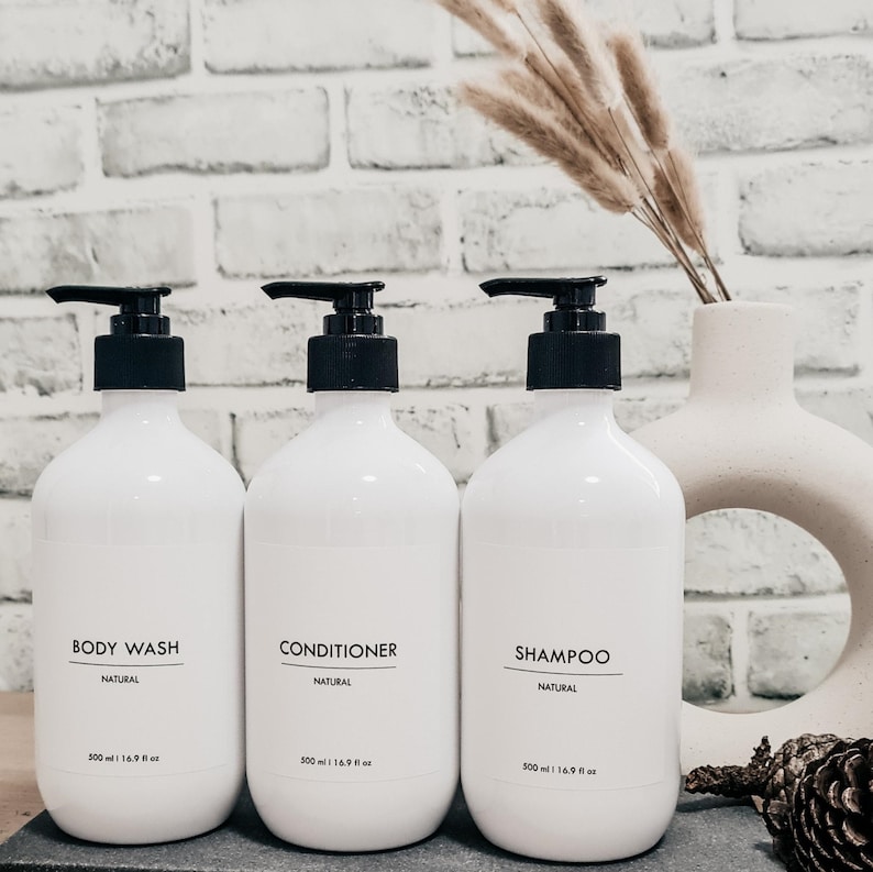 Clean Minimalist Bathroom & Kitchen Bottles W/lotion Pump Etsy