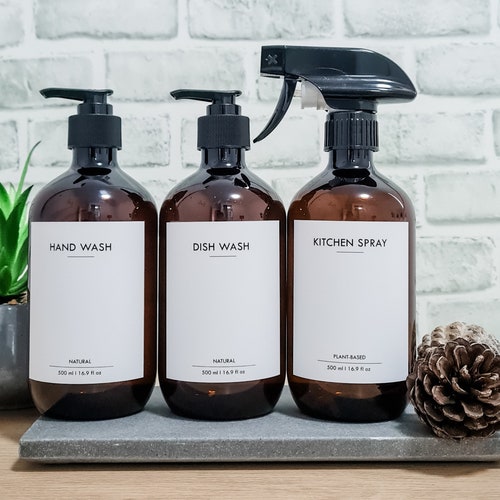 Modern Minimalist Bathroom &kitchen Bottles W/waterproof Etsy
