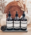 Modern Minimalist Bathroom &Kitchen Bottles w/waterproof labels/500ml Refillable Amber Bottles/Home Decor/Housewarming Gifts,Christmas gifts product logo