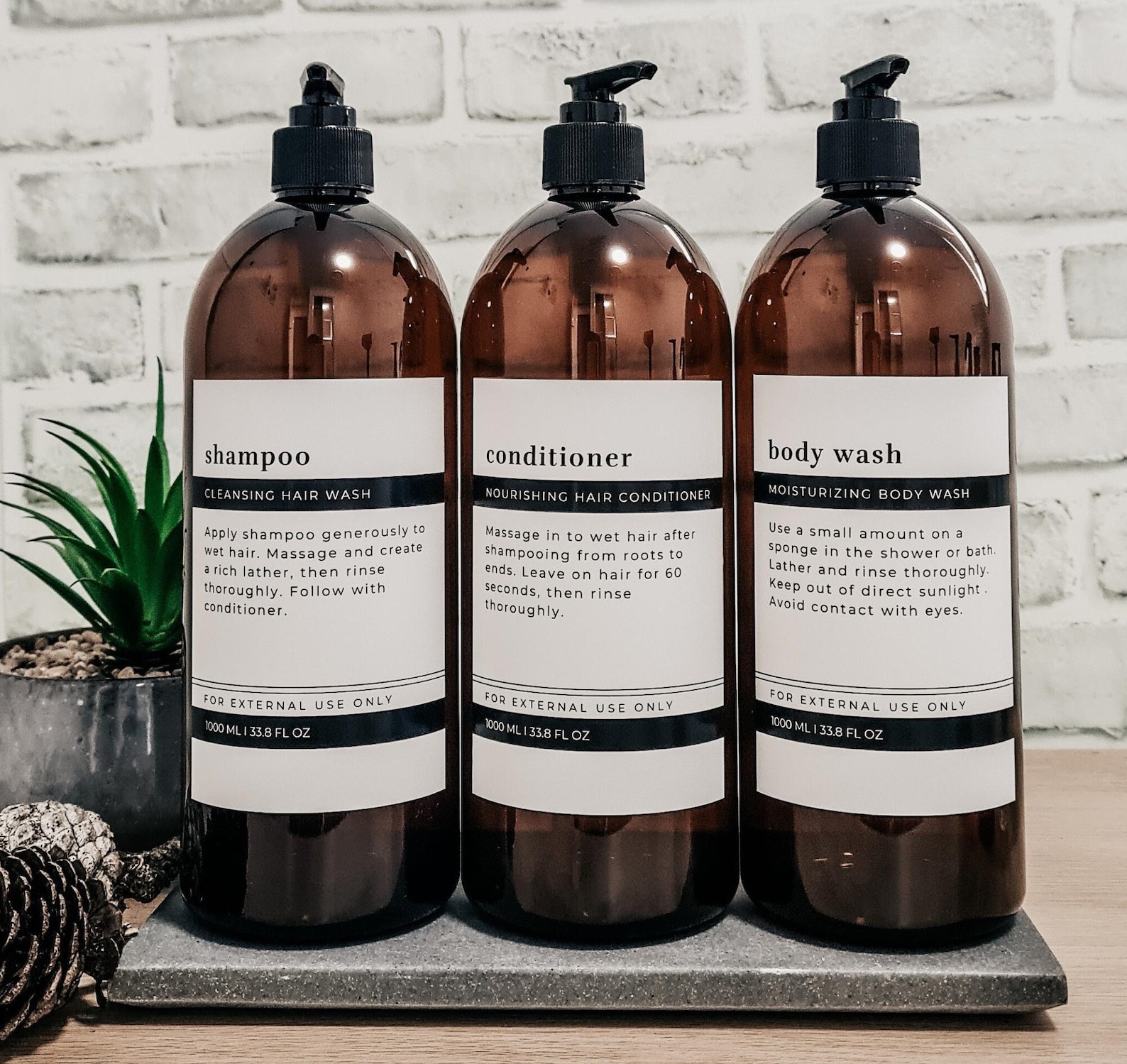 Modern Minimalist Bathroom/kitchen Bottle // Waterproof & Oil - Etsy