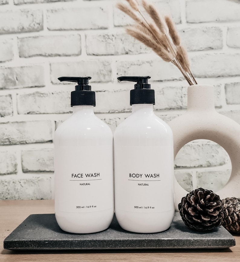 Clean Minimalist Bathroom & Kitchen Bottles W/lotion Pump Etsy