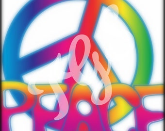 Patrón de bricolaje Retro Peace Graphgan, suministro de manualidades, manta de crochet en PDF, patrón de crochet a todo color, patrón completo en archivo PDF o copia impresa.