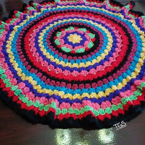 Matte Häkelanleitung, Mandala Fiesta, PDF (Digitaler Download)