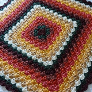 Rustic Autumn Crochet Blanket Pattern, Fall Afghan, Cozy Farmhouse Throw, Earth Tone Crochet Pattern, Instant PDF Download