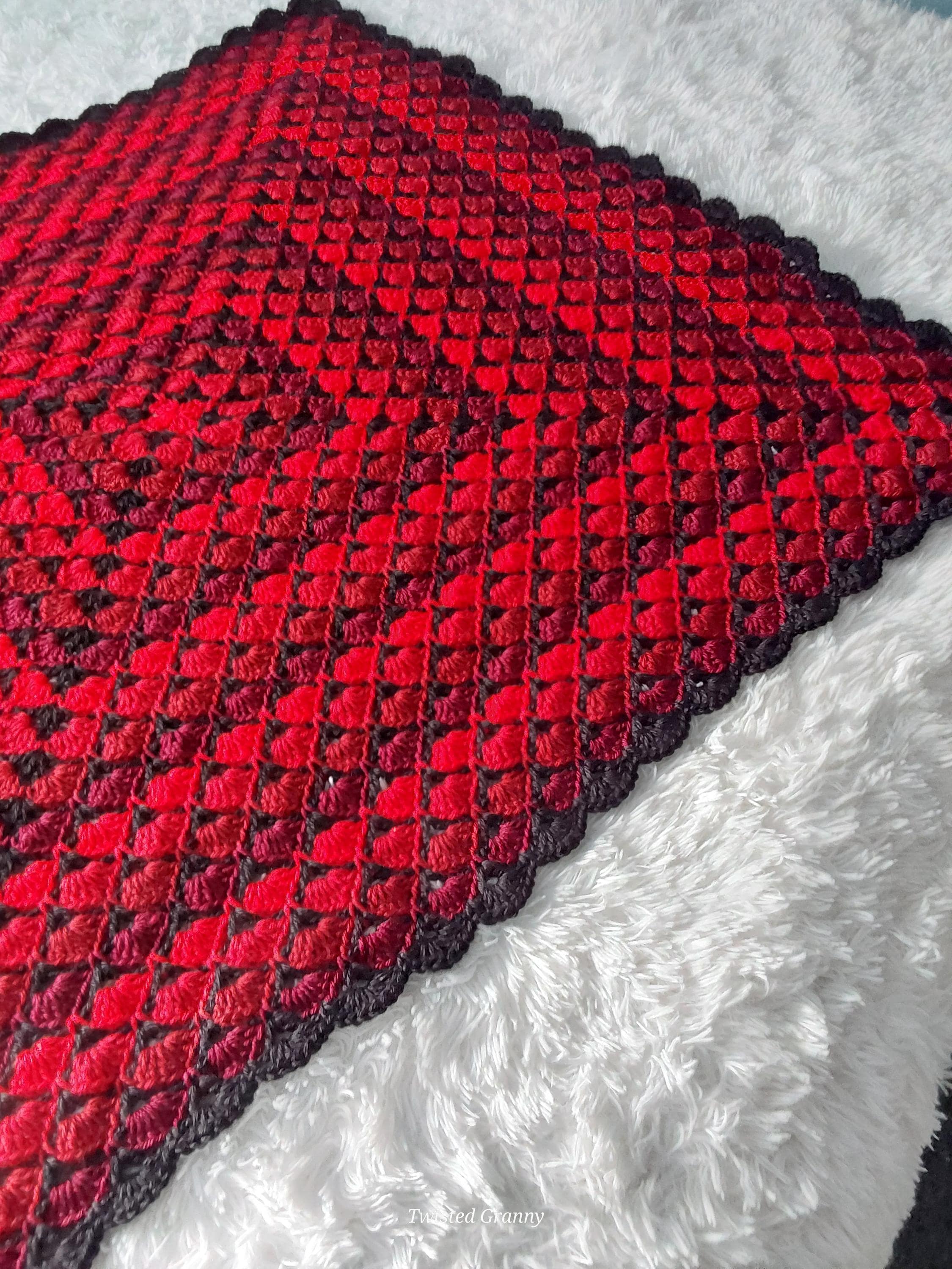 Shadow Crochet Pattern Fire & Shadow Crochet Blanket Pattern. Textured Square Afghan. PDF ...