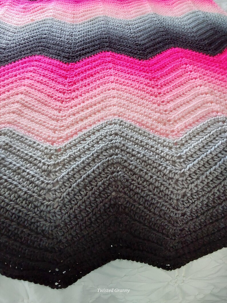 Crochet Blanket Pattern, Ombre Cascade Chevron: Modern Afghan (PDF ...