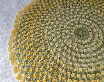 Citrus Radiant Mandala Crochet Pattern. Round Blanket or Rug. PDF Tutorial.