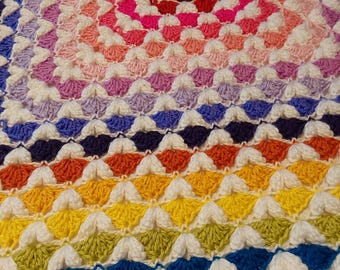 Crochet Blanket Pattern, Hearts & Flowers Textured Afghan, PDF Tutorial