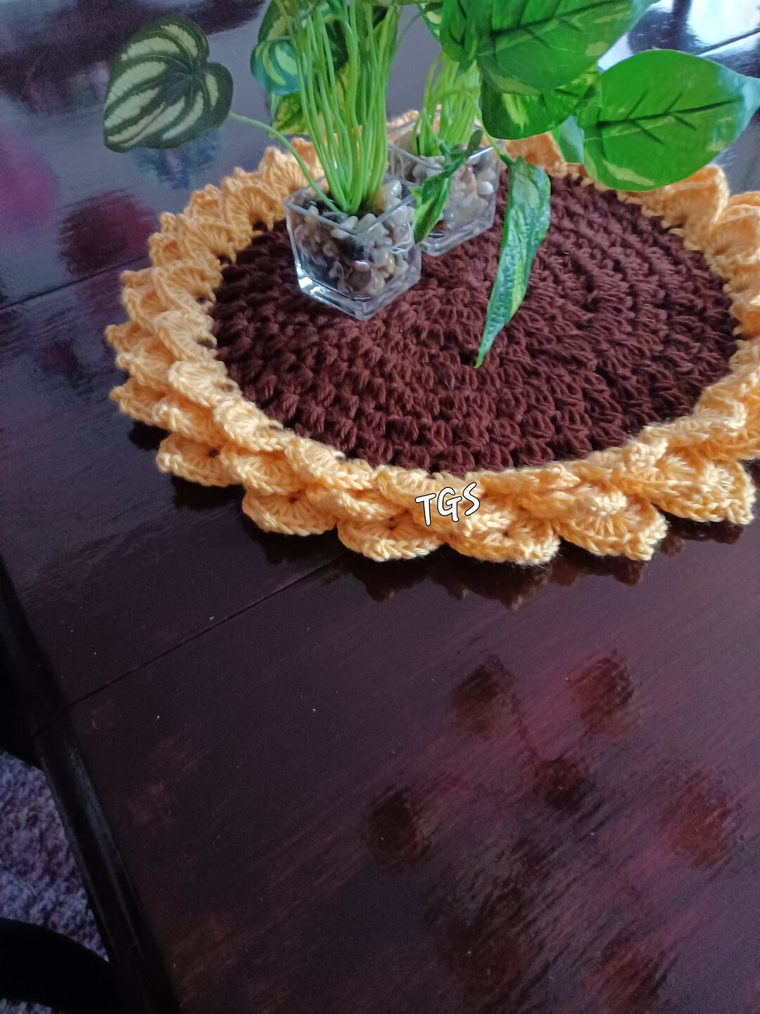 3D Sunflower Custom Crochet Table Mat/centerpiece Gift, Handmade Christmas Gift, Housewarming