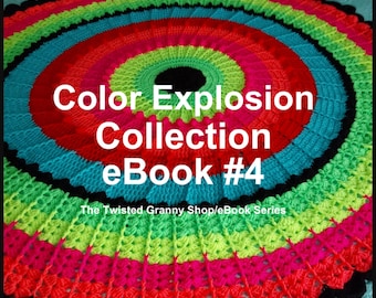 Color Explosion Collection, 6 Pattern eBook, Textured Crochet Blankets, A Riot of Color!