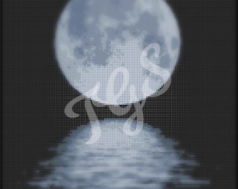 Full Moon Basic Graph, DIY, Blanket, Crochet, Knit, Cross Stitch, Graphghan, C2C, Animal, PDF Download or Hardcopy , Digital, Not A Pattern