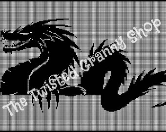 Dragon-4 Complete Written Crochet Pattern, Blanket Pattern, DIY PDF Download or Hardcopy, 2 Pattern Set, Asian Art, Graph Blanket.