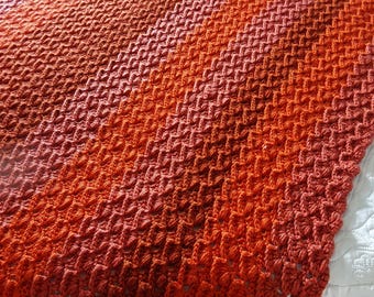 Patrón de manta de crochet, calabaza especiada: afgano de otoño (descarga en PDF)