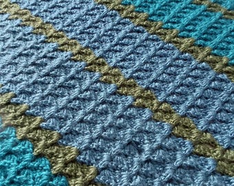 Dark Gem Blanket Pattern, DIY Download Blanket Tutorial. Color Immersion Crochet Technique. PDF File. Hardcopy Available.