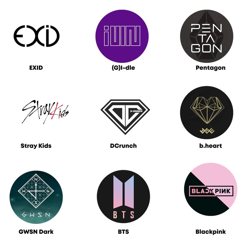 Ensemble de logos du groupe KPOP Etsy