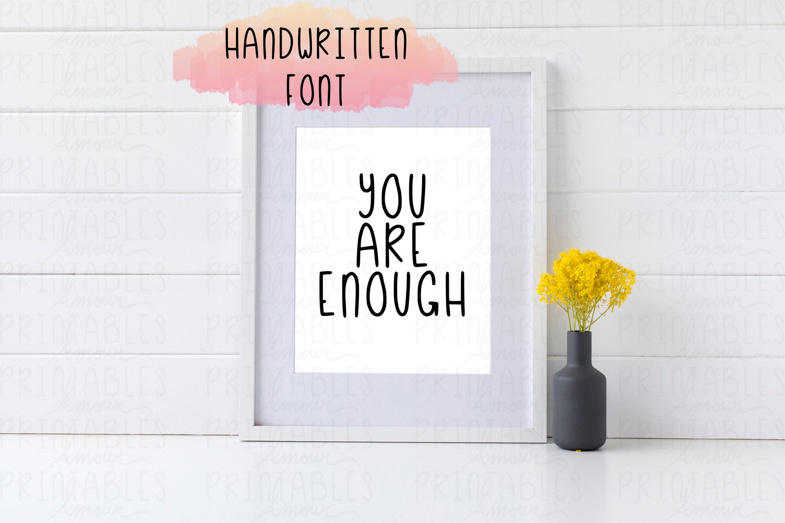 You Are Enough Printable Wall Art Inspirational Quote Wall Etsy