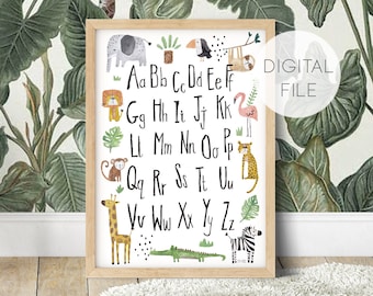 jungle alphabet etsy