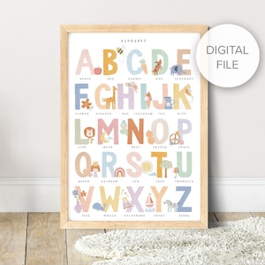 Digital Files of Pip+Phee Clever Cookie Alphabet Printable - Baby Kids Educational Art