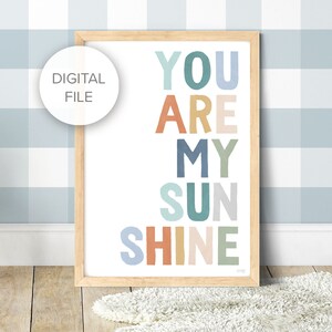 DIGITALE DATEI des Pip+Phee You Are My Sunshine Teal & Rust Regenbogen Druckes - für das Kinderzimmer und das Kinderzimmer