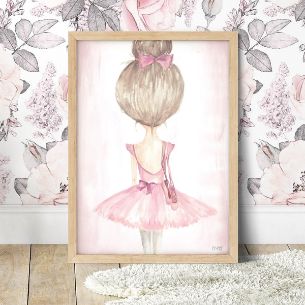 Pip+Phee Ballerina Ballet Wall Print - Baby Girl Nursery Playroom Decor Art