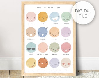 Fichiers numériques de Pip+Phee Clever Cookie Feelings & Emotions Printable - Baby Kids Educational Art