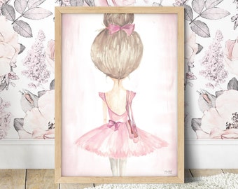 Pip+Phee Ballerina Ballet Wall Print - Baby Girl Nursery Playroom Decor Art
