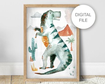 Digital File of Pip+Phee Dinosaur Trex Printable - Playroom - Boys Decor