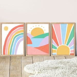 Pip+Phee Sunny Days Bright Rainbow Set of Prints - Choose 1, 2 or 3