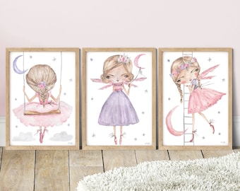 Pip+Phee Luna Fairy Princess Set - Whimsical Ballet Girls Art Prints