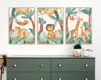 Pip+Phee Jungle Horizon Print Set of 3 - Nursery Art