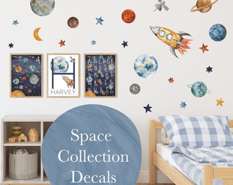 Pip+Phee Space Fabric Wall Decals - Rocket, Stars, Planets, Galaxy