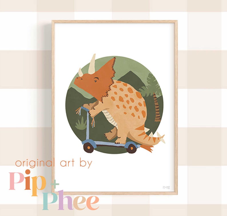 Pip+phee Dinosaur Riders Set of 3 Art Prints - Nursery - Boys Room ...