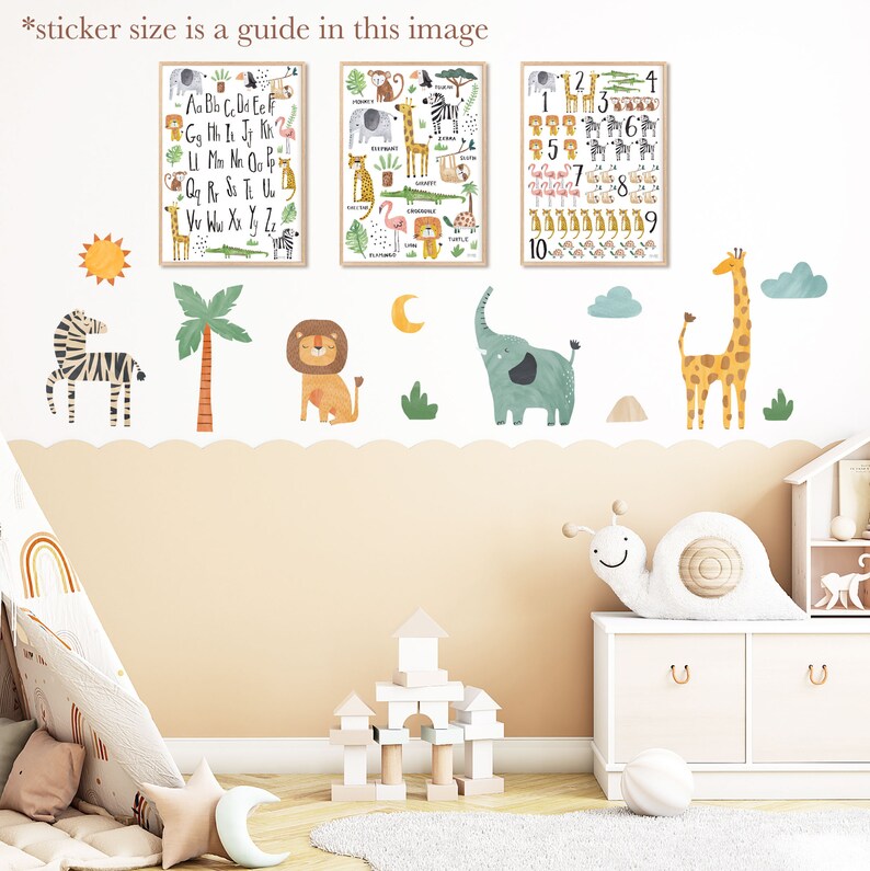 Pip+phee Jungle Safari Animals Fabric Wall Decals - Small Size - Etsy