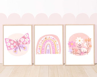 Pip+Phee Butterfly Daisy Fields Circle Set (Bright) - Girls Room - Boho Nursery