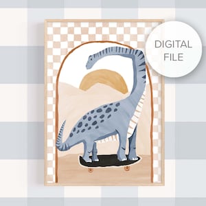 Digital File of Pip+Phee Brontosaurus Rider Arch - Dinosaur Riders -  Printable - Boys Decor