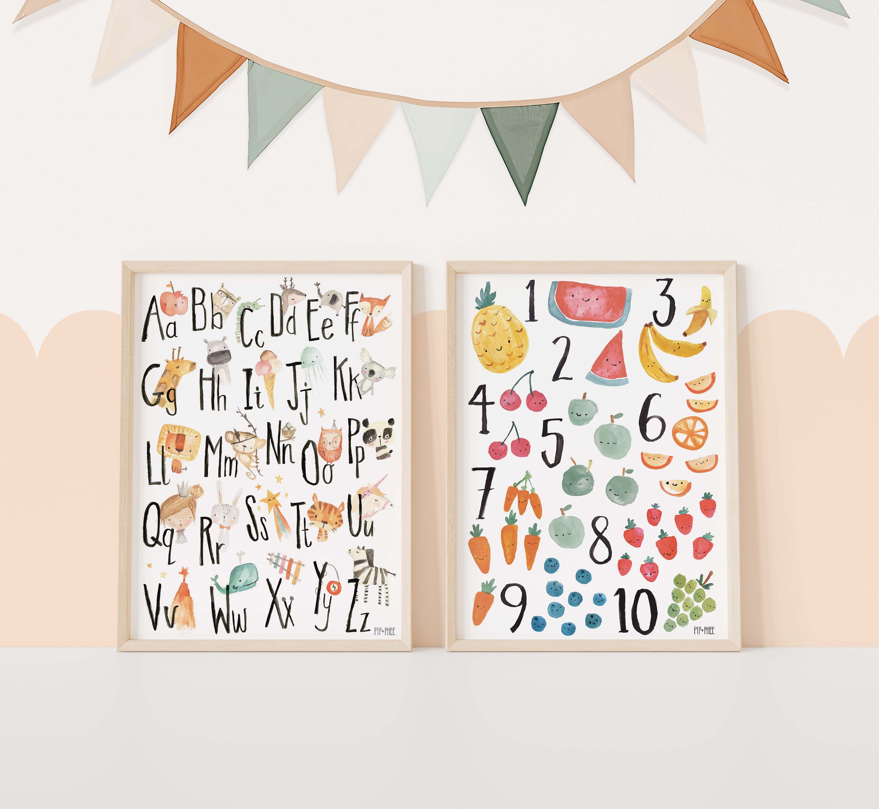 Pipphee Fruity Numbers Wall Art Print Playroom Baby - Etsy Denmark