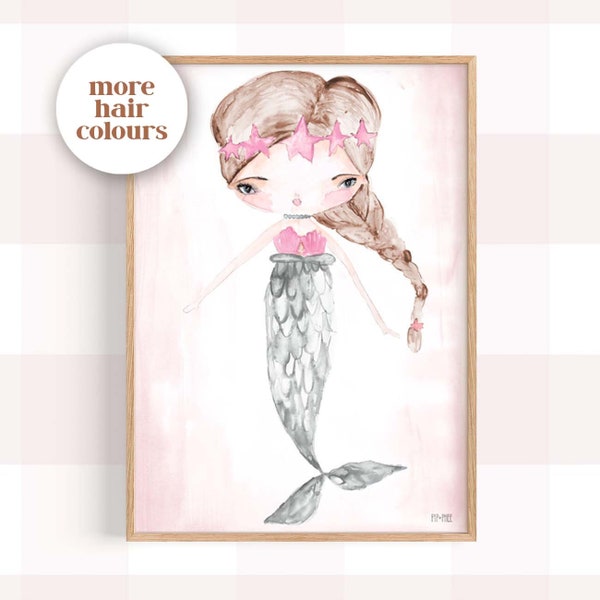 Pip+Phee Mermaid Wall Art Print - Playroom Ballet - Baby Nursery - Decor Art