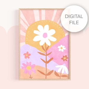 DIGITAL FILE of Pip+Phee Daisy Field Print (Bright x 1 Print) - Printable Art - File Only