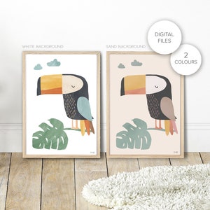 Digital Files of Pip+Phee Jungle Club Toucan Printable - Baby Nursery Decor Art